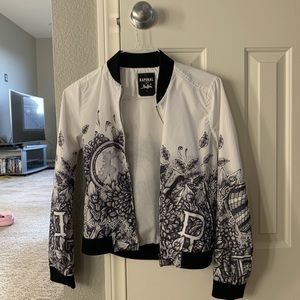 kaporal x maksím white bomber jacket/ grey designs